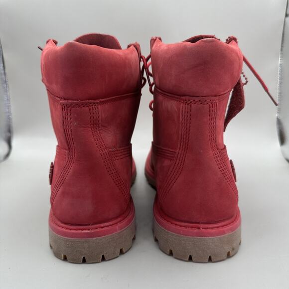 Timberland Premium Boots Womens Size 9 US Red 6 Inch Waterproof Nubuck A1JGJ - Picture 7 of 10